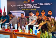 Lapas Narkotika Muara Beliti Dukung Pemberantasan Narkoba, Hadiri Pemusnahan Barang Bukti di Polres Musi Rawas