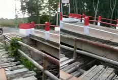 Jembatan Perintis Garuda Merah Putih di Musi Rawas Patah Dilintasi Truk Angkut Alat Berat 36 Ton