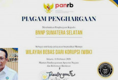 BNNP Sumsel Satu-satunya BNNP Peraih Penghargaan WBK 2026